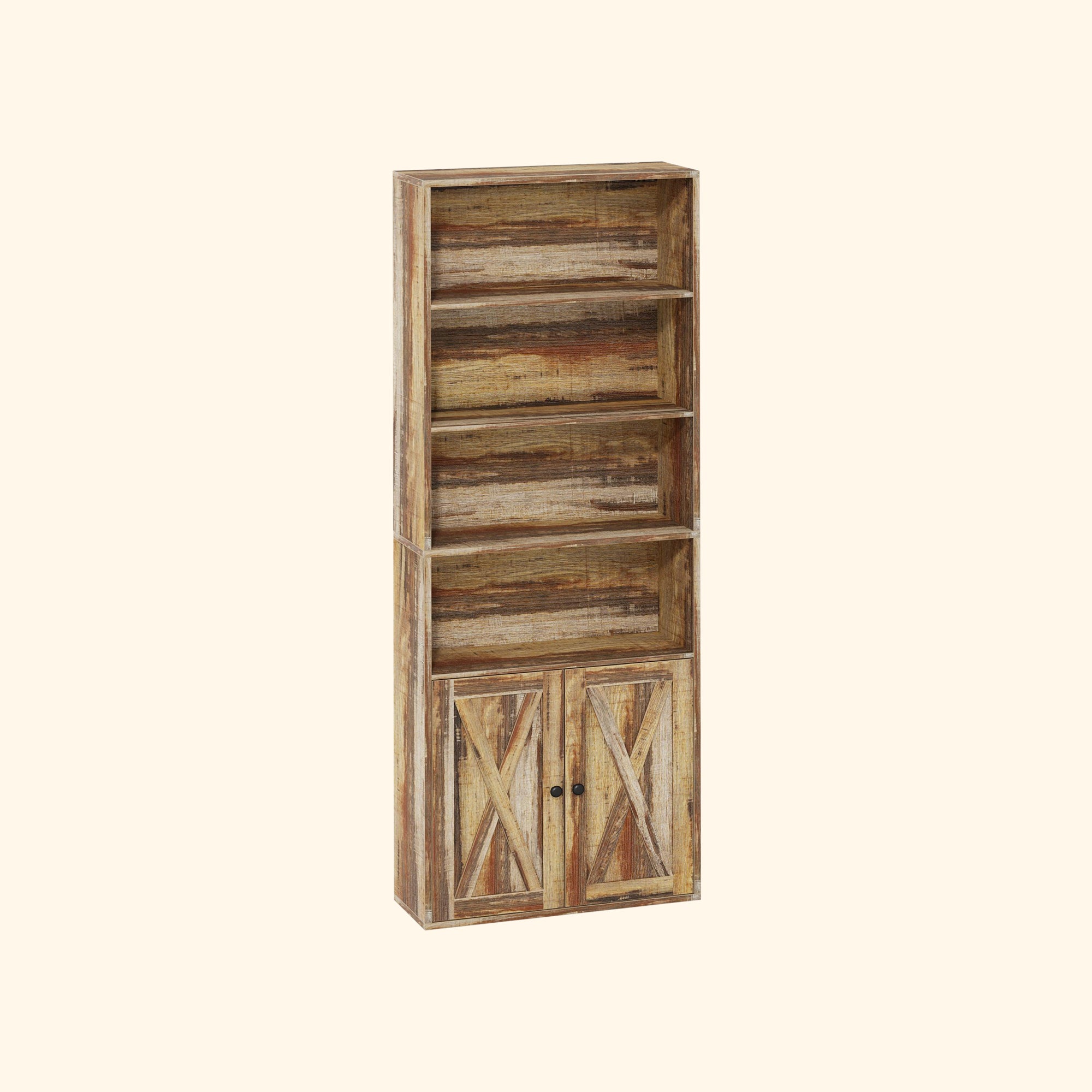 Bookshelf with Cabinet Industrial Brown