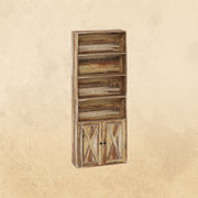 Bookshelf with Cabinet Industrial Brown