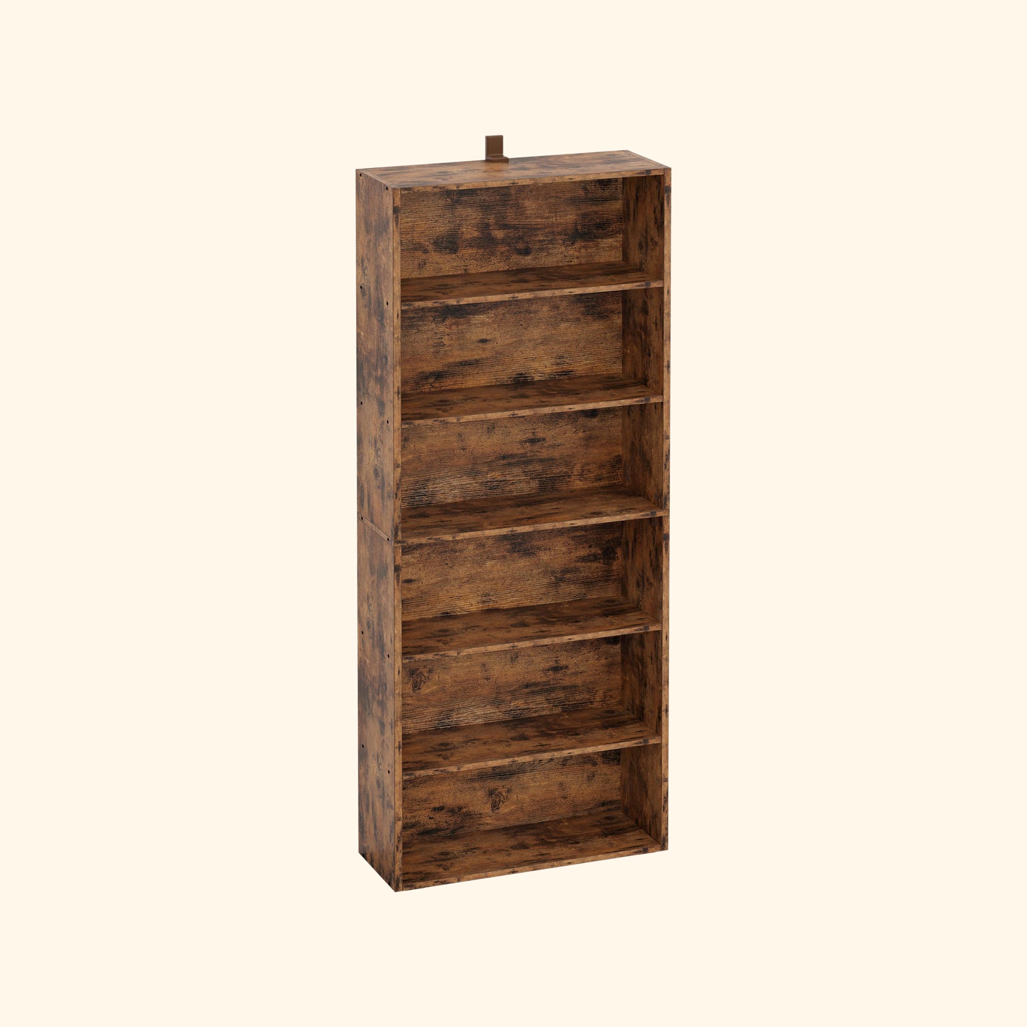 6 Tier Bookshelf Vintage Brown