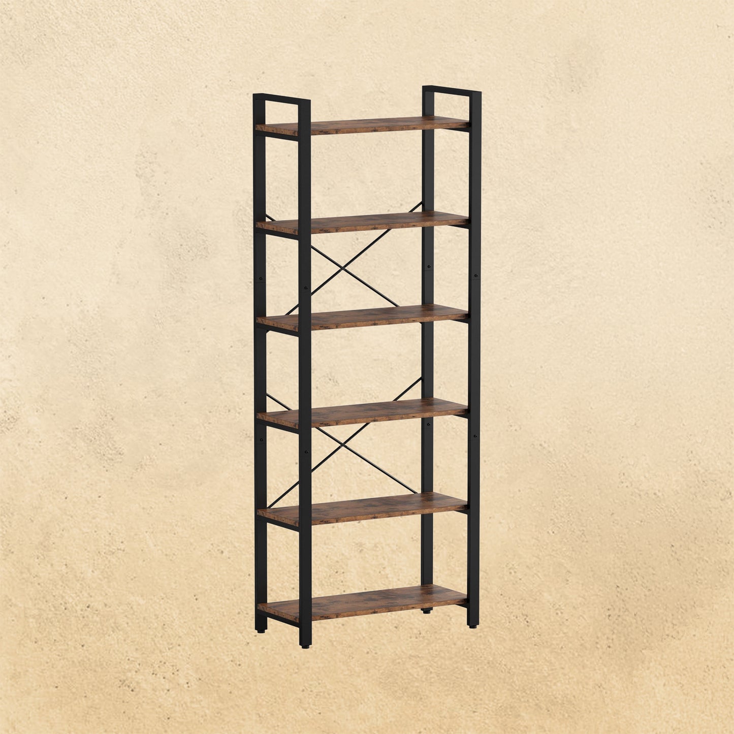 【HOT】Bücherregal 6-Tier Leiter Regal Vintage Braun 