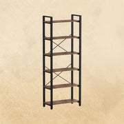 【HOT】Bücherregal 6-Tier Leiter Regal Vintage Braun 