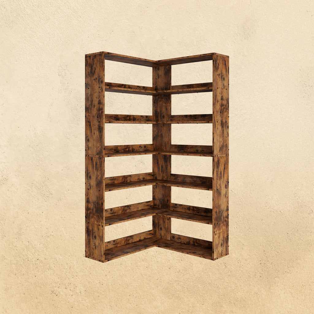Corner Bookcase with 6 Tiers