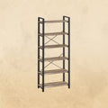 Bookshelf 6-Tier Ladder Shelf Industrial Brown