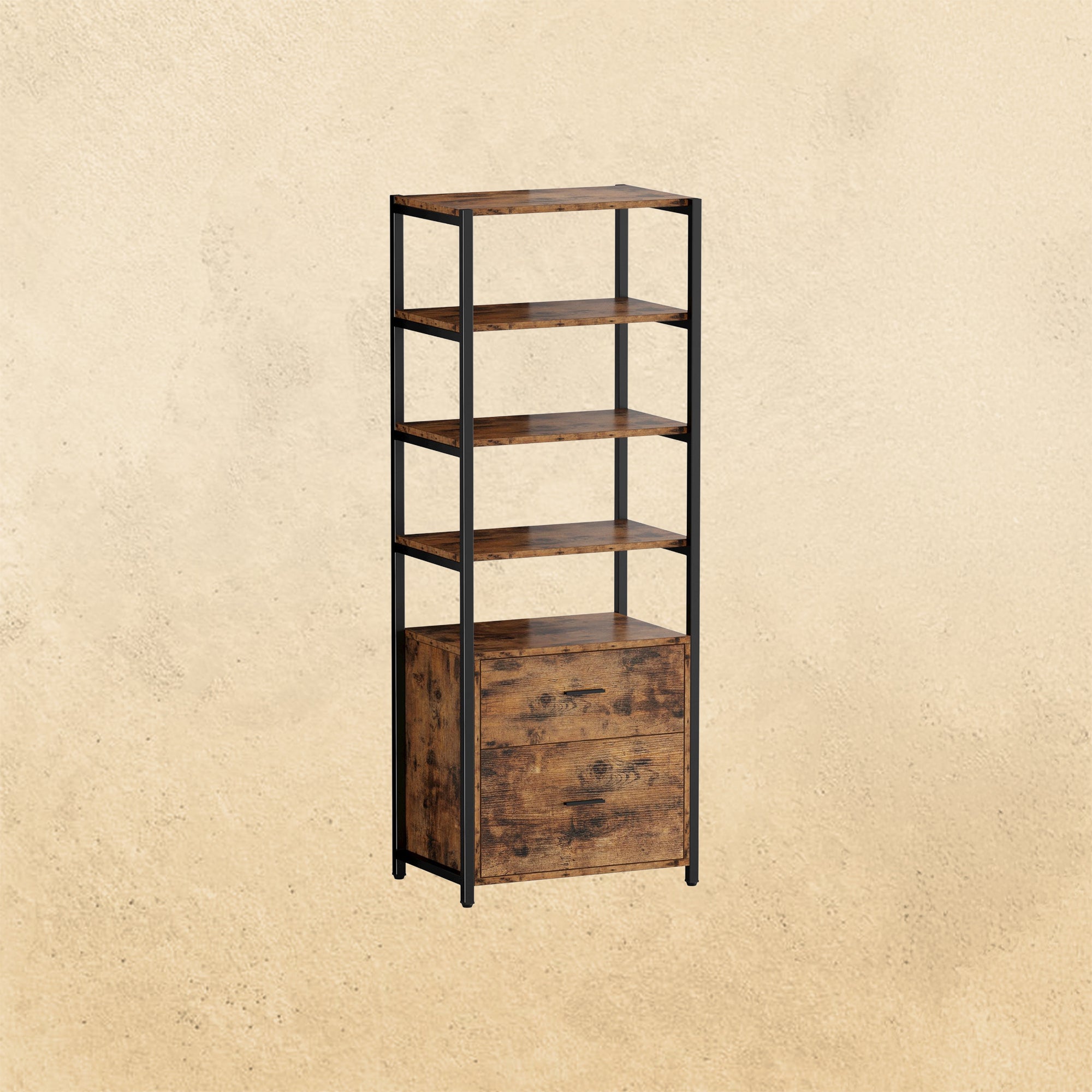 5 Tier Bookcase with Drawers