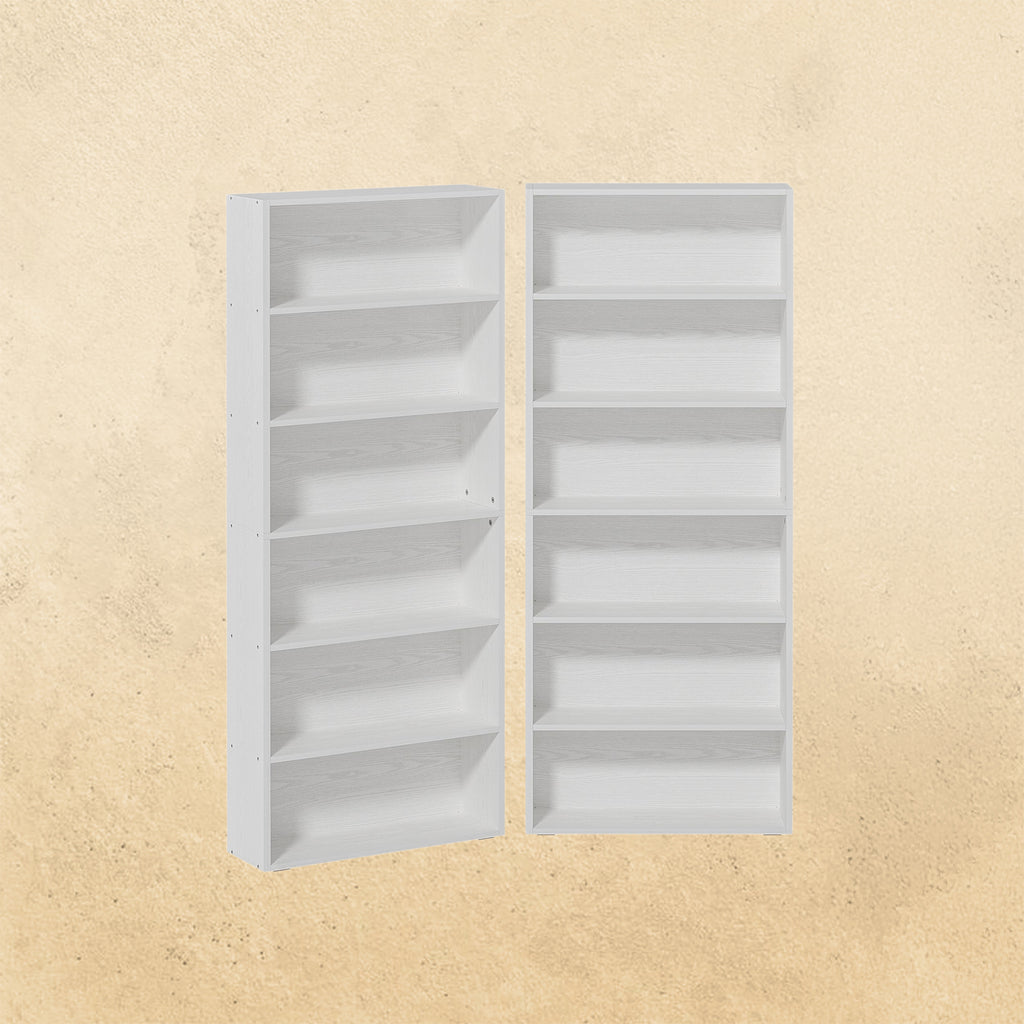 Industrial White Bookshelves Set of 2