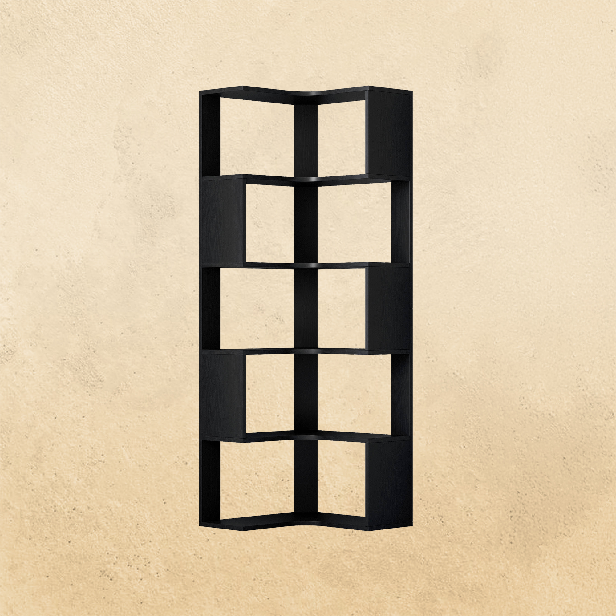 IRONCK 5-Tier Corner Bookcase, Modern L-Shaped Bookshelf