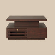 IRONCK Coffee Table with LED Light and Charging Station, 4 Storage Drawers