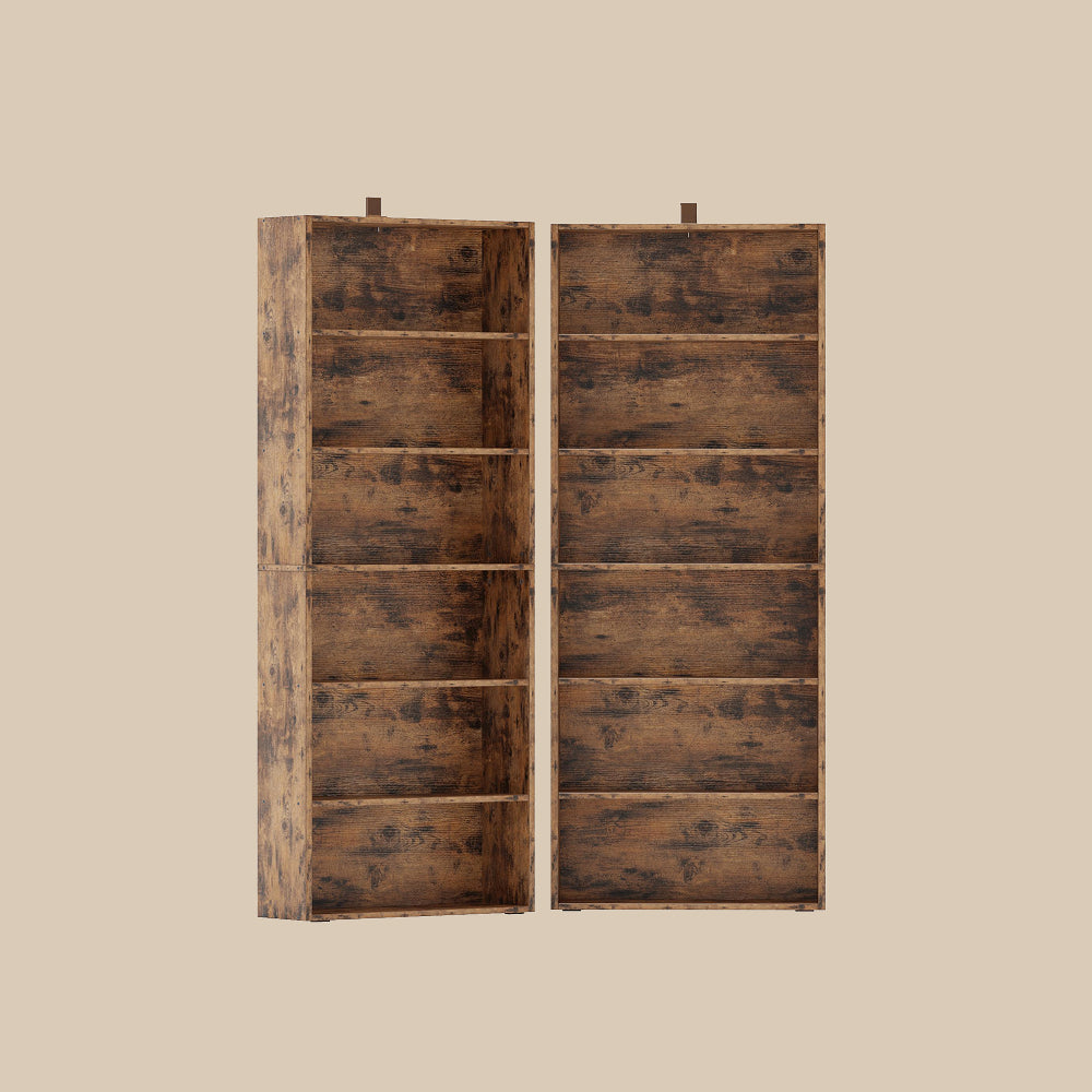 Lot de 2 étagères vintage marron