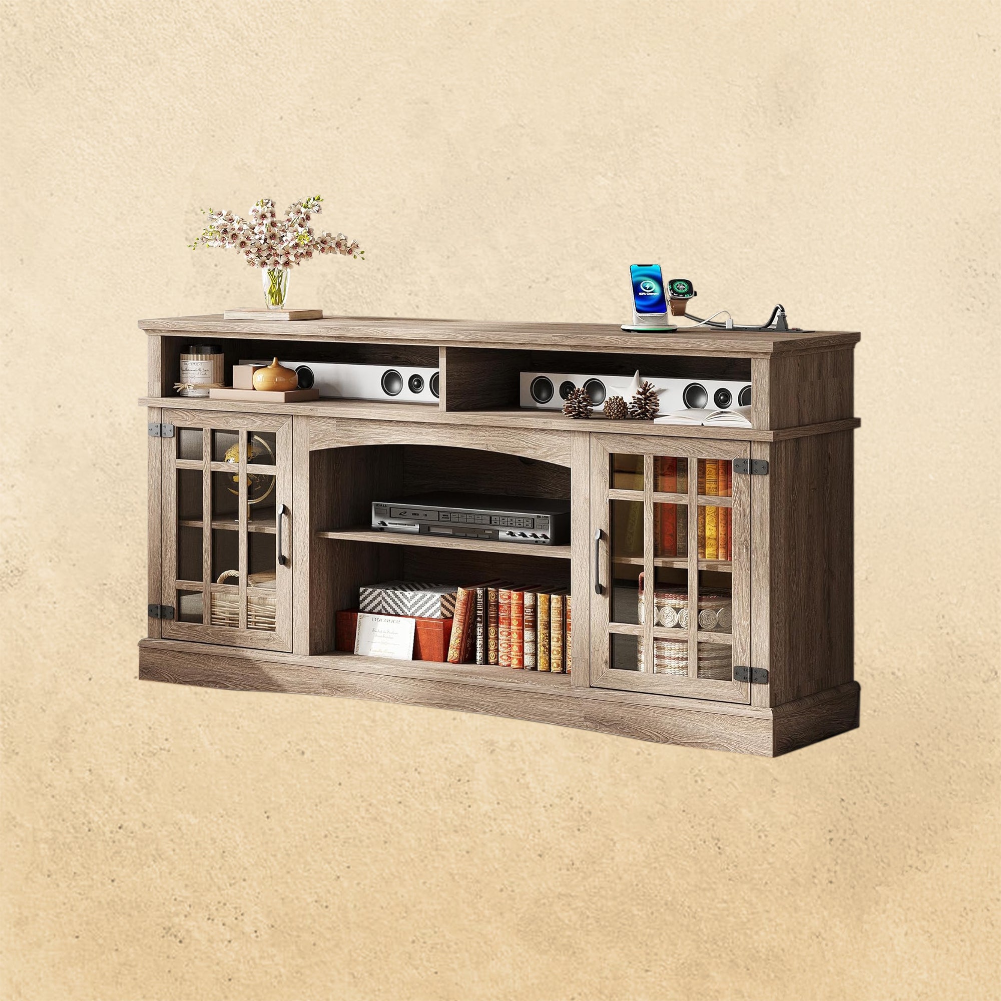 IRONCK Farmhouse TV Stand for 65 Inch TV, 32“Tall