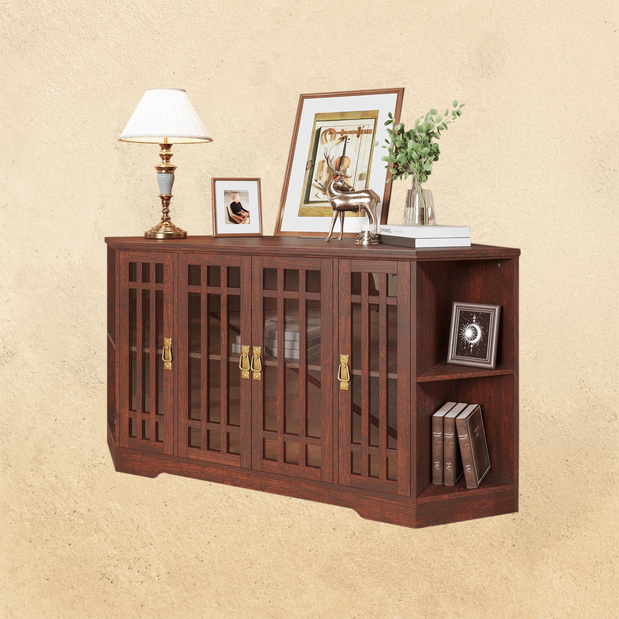 IRONCK Corner TV Stand for TVs up to 60 Inch with Power Outlet