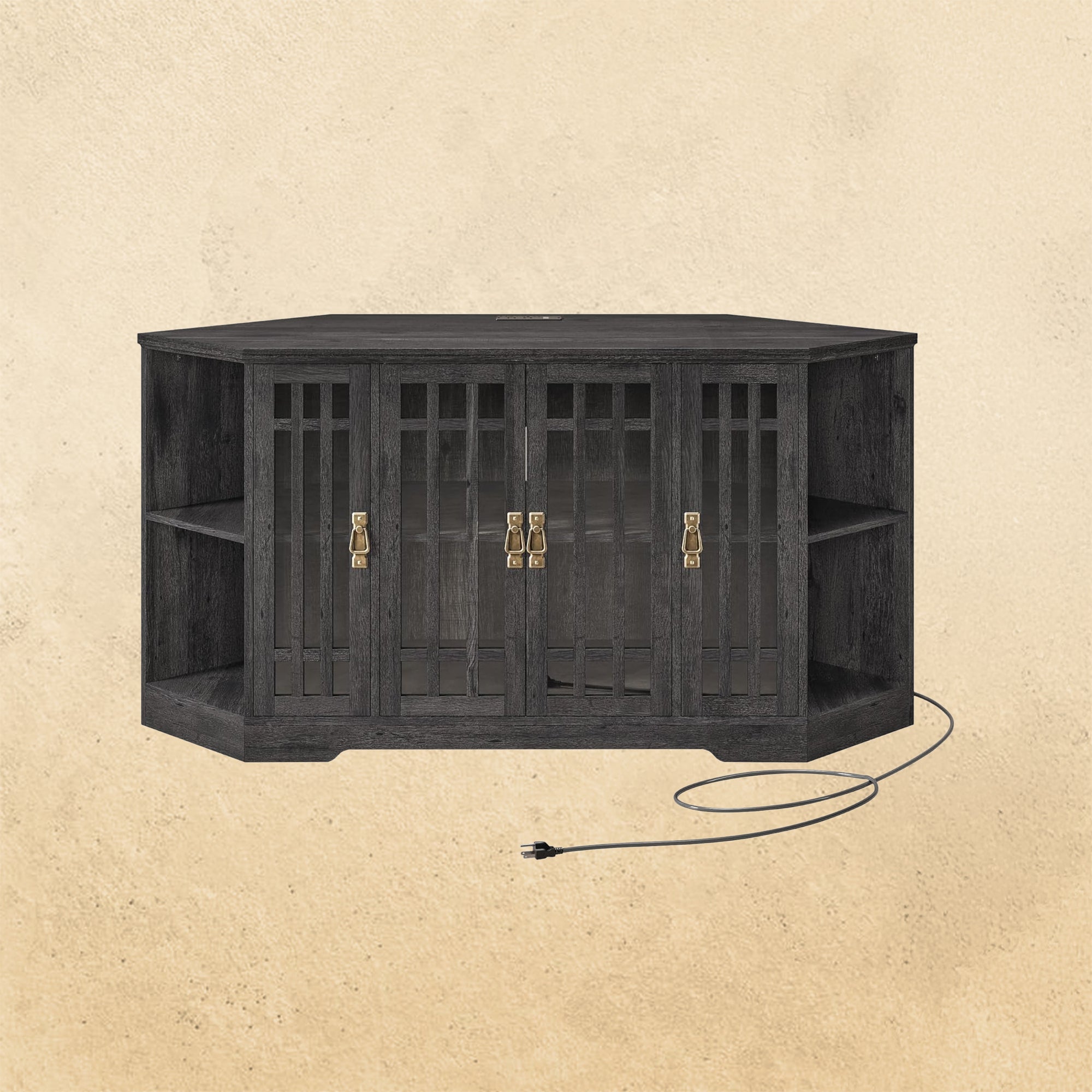 IRONCK Corner TV Stand for TVs up to 60 Inch with Power Outlet