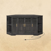 IRONCK Corner TV Stand for TVs up to 60 Inch with Power Outlet