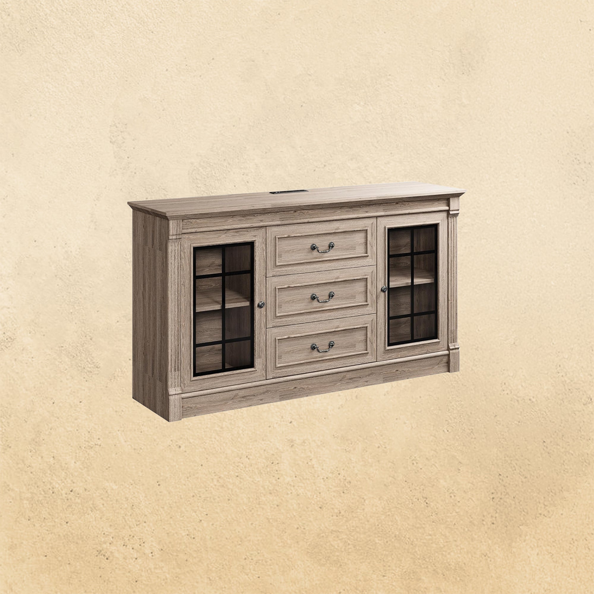 IRONCK Farmhouse TV Stand for 65 Inch TV with Outlets