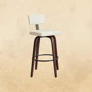 IRONCK Counter Height Bar Stools Set of 2, 29'' Faux Leather Upholstered Barstools with Back
