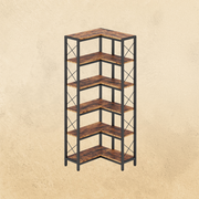 6-Tier Industrial Display Bookshelf