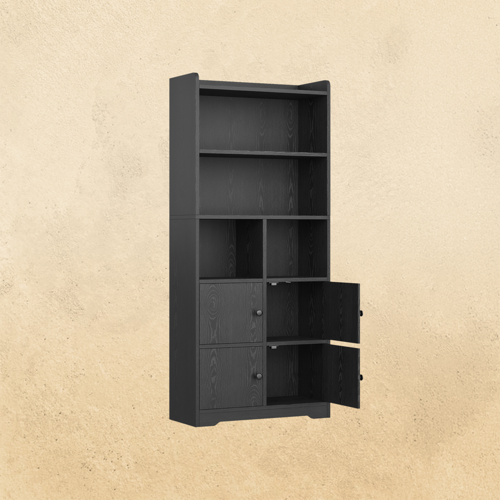 Bookshelf with 4 Door Cabinet