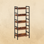 Industrial Bookshelf with Adjustable Shelves