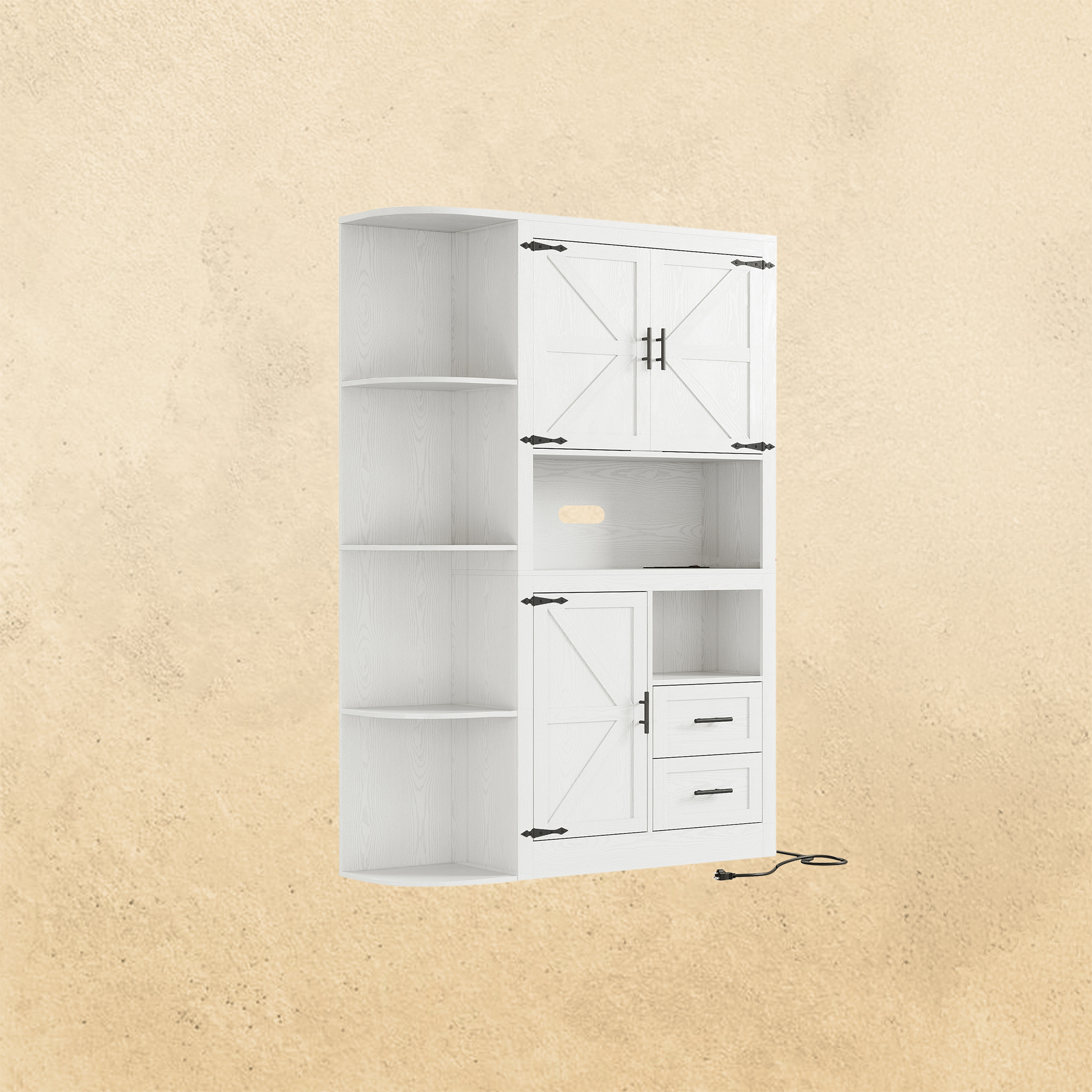 Lagerschrank mit Steckdosen, Weiß