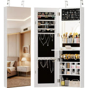Wand-/Tür-montierter Spiegel-Schmuckschrank-Organizer mit LED-Licht