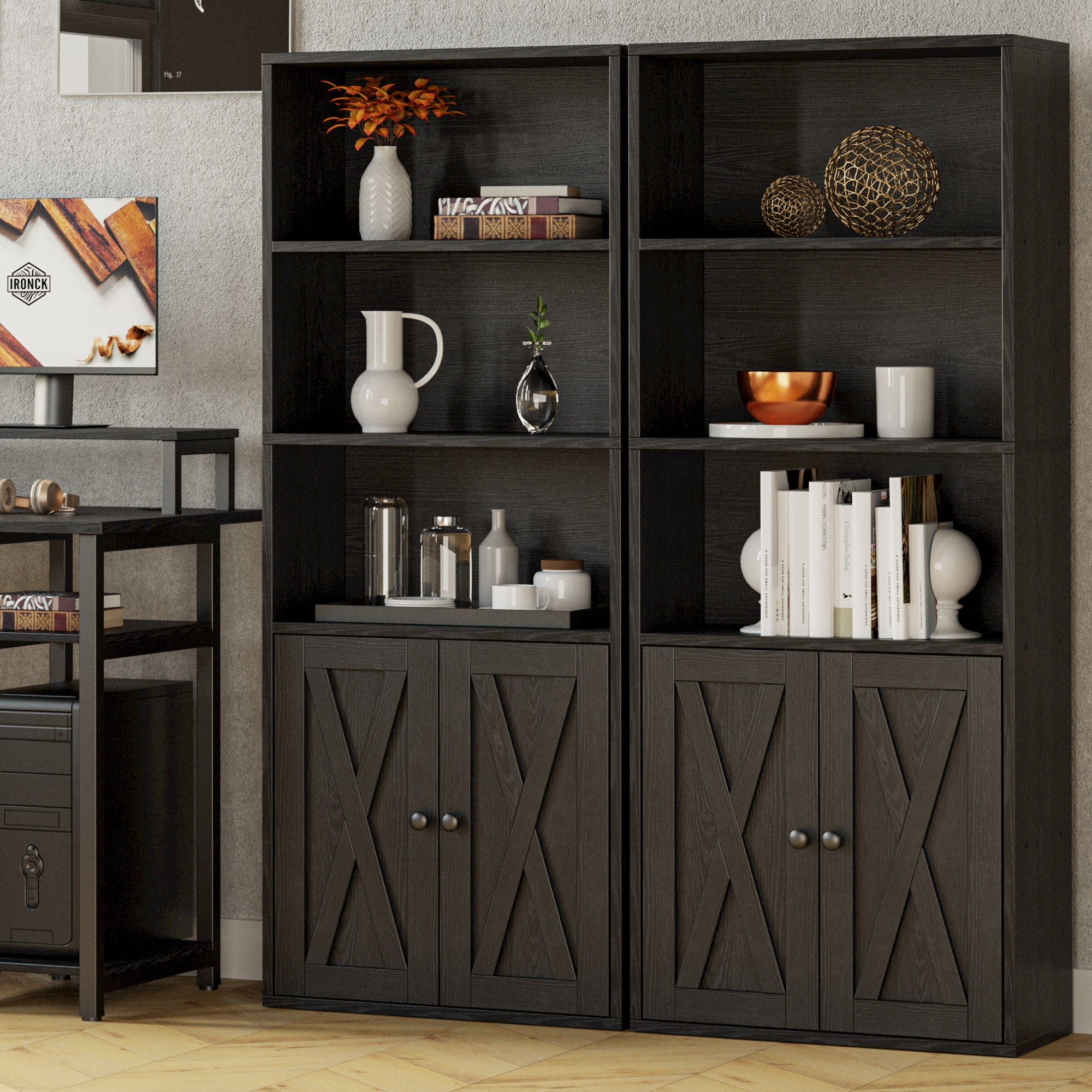 Black industrial online bookcase