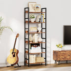 Industrial Bookshelf with Adjustable Shelves