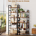 Industrial Bookshelf with Adjustable Shelves