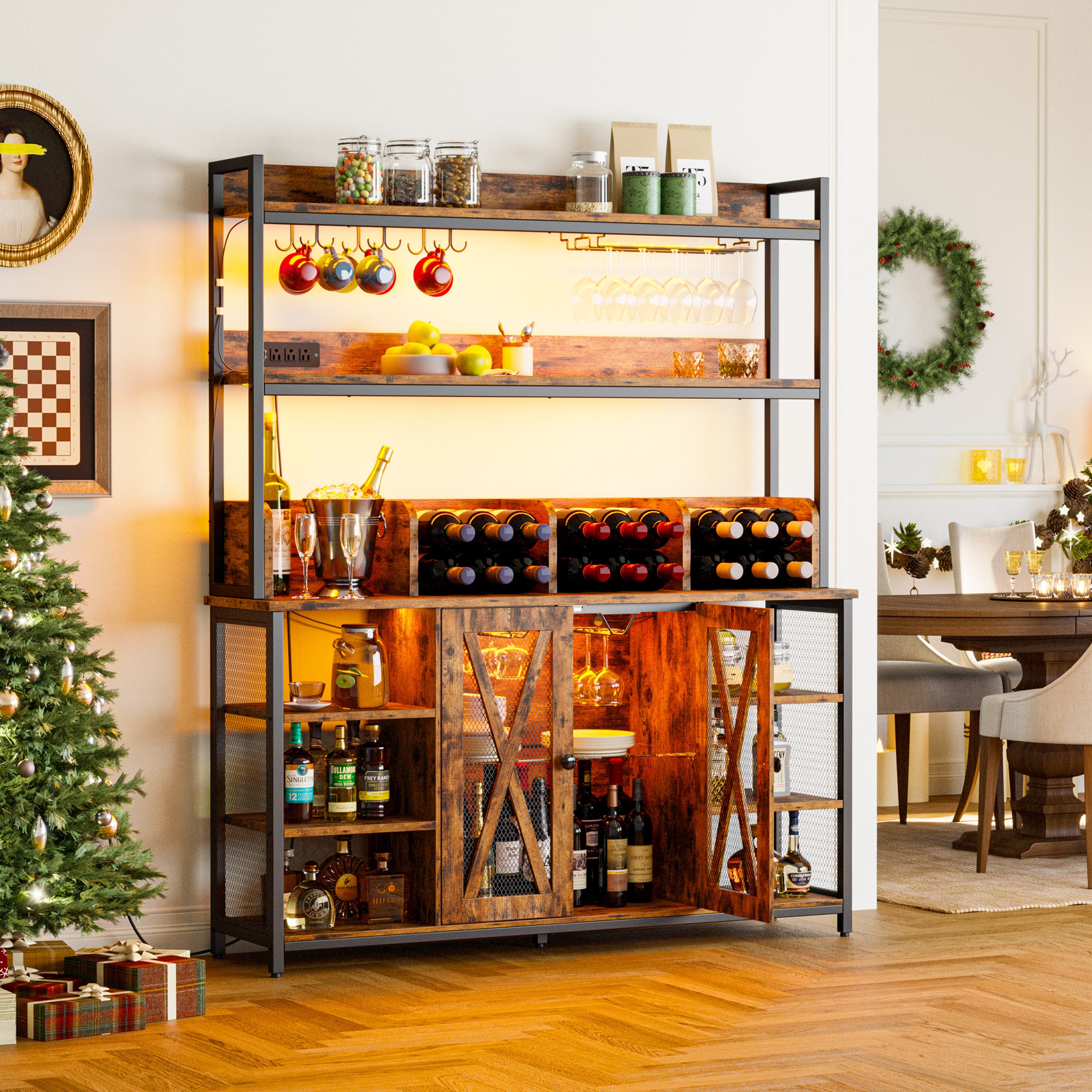 Cabinet discount bar cart