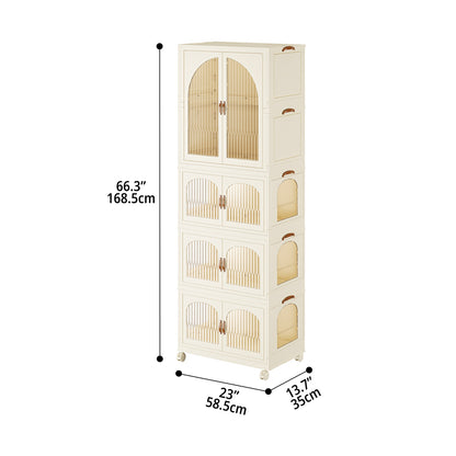 Transparent Multifunctional Wardrobe with Wheels