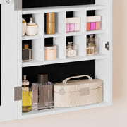 Wand-/Tür-montierter Spiegel-Schmuckschrank-Organizer mit LED-Licht