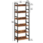 Industrial Bookshelf with Adjustable Shelves