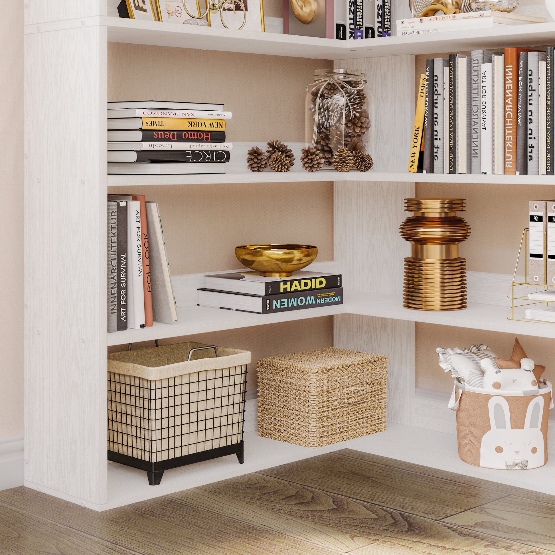 Corner Bookcase with 6 Tiers – IRONCK