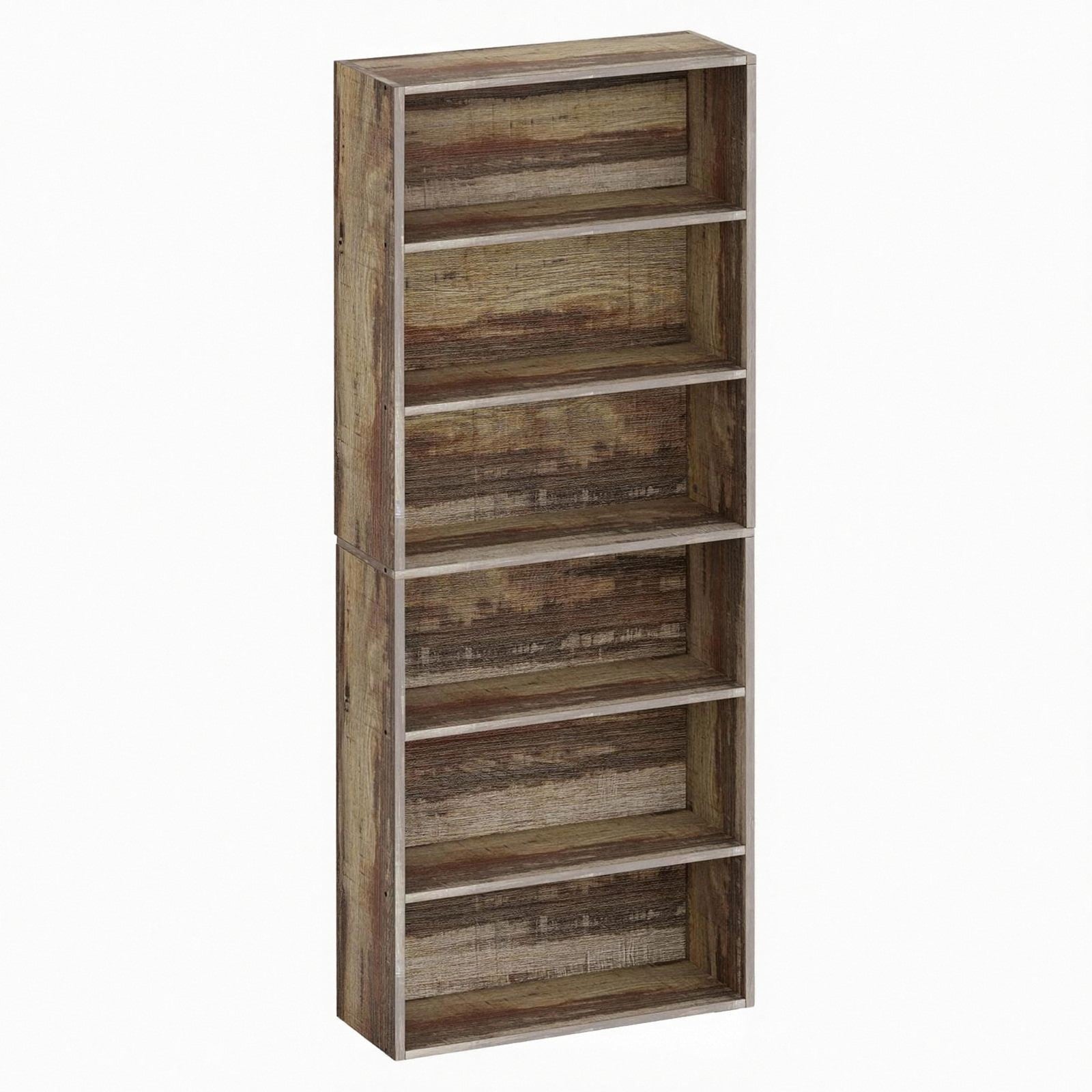 IRONCK Bookshelves and Bookcases Floor Standing 6 Tiers, Industrial White