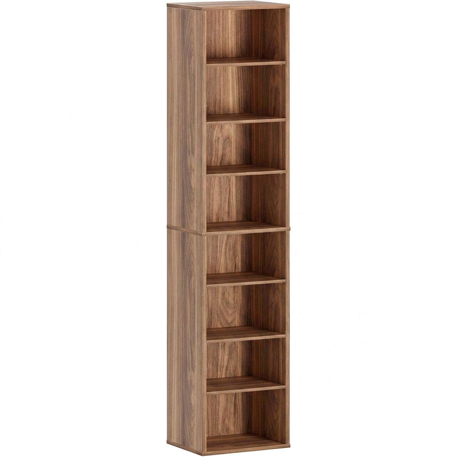 IRONCK 8 Tiers Tall Narrow Compact Corner Bookcase, White