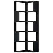 IRONCK 5-Tier Corner Bookcase, Modern L-Shaped Bookshelf
