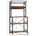 IRONCK 5 Tier Metal Material Bakers Rack with Power Outlet,  9 Hooks