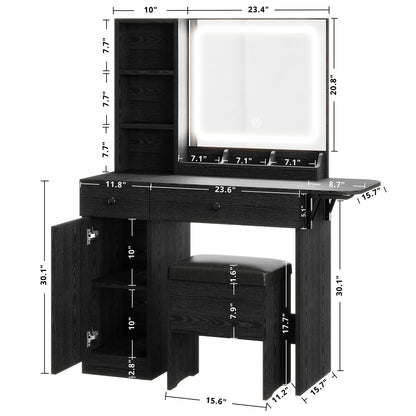 LED Makeup Table with Drawers