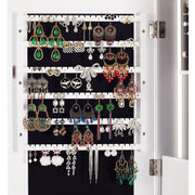 Wand-/Tür-montierter Spiegel-Schmuckschrank-Organizer mit LED-Licht