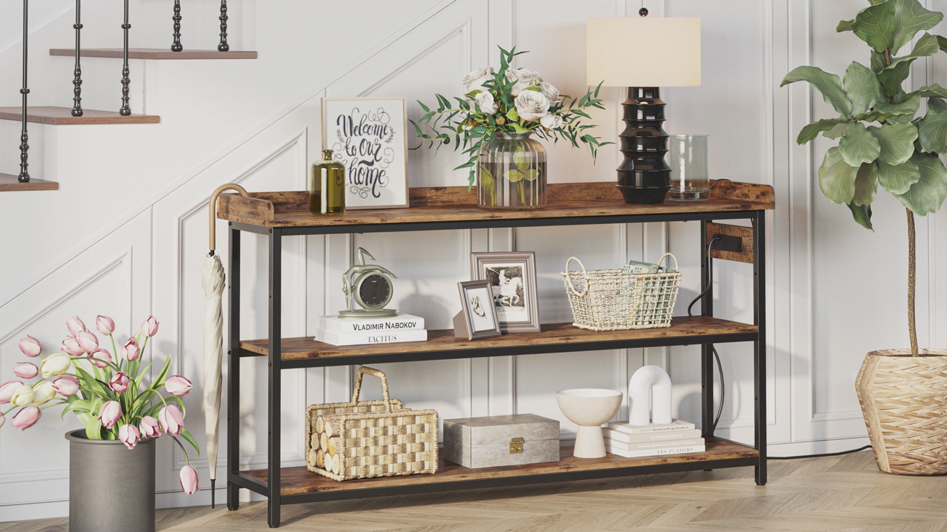 55" Console Table with Power Outlet