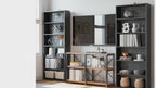 IRONCK 6 Tier wood bookshelf furniture, Vintage Black