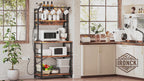 IRONCK 5 Tier Metal Material Bakers Rack with Power Outlet,  9 Hooks
