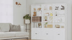 Bookshelf with Cabinet Industrial White