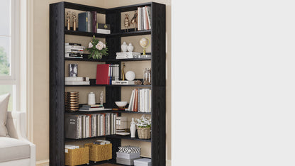Corner Bookcase with 6 Tiers