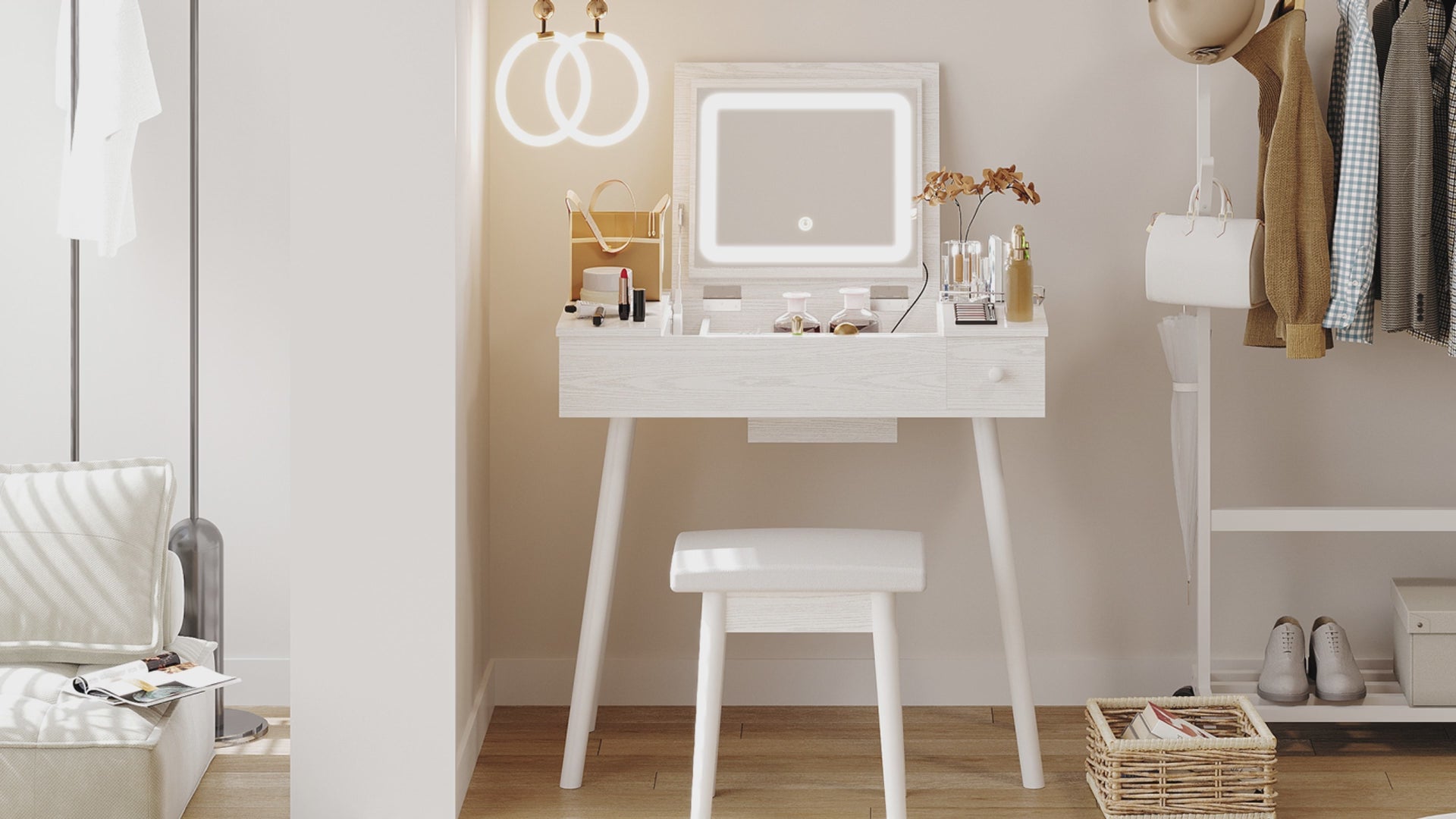 Fold up vanity online desk