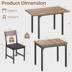 IRONCK Dining Table Set for 4, Extendable Kitchen Table Chairs Set of 4