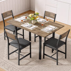 IRONCK Dining Table Set for 4, Extendable Kitchen Table Chairs Set of 4