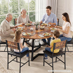 IRONCK Round Dining Table for 4, Kitchen Table with Large Storage Shelf