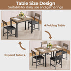 IRONCK Dining Table Set for 4, Extendable Kitchen Table Chairs Set of 4