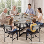 IRONCK Round Dining Table for 4, Kitchen Table with Large Storage Shelf