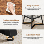 IRONCK Round Dining Table for 4, Kitchen Table with Large Storage Shelf