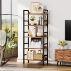 Industrial Bookshelf with Adjustable Shelves